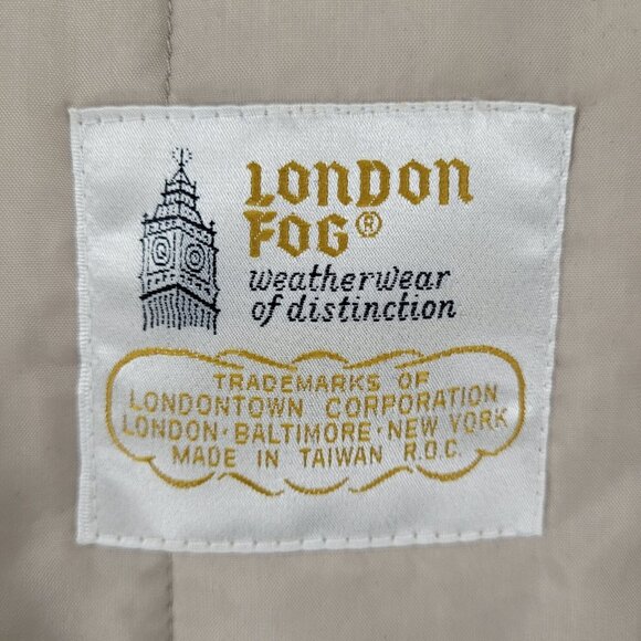 London Fog Beige Removable Thinsulate Liner Pleated Full Zip Jacket Size 14 - Picture 3 of 16